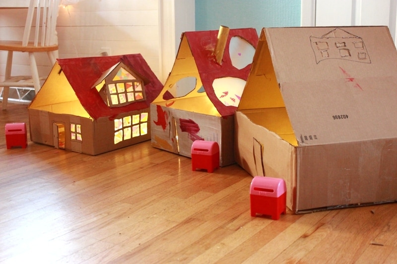 barbie house made out of cardboard